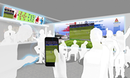 Watching a big sport event in a social space