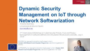 SecSoft 2020 – Keynote Antonio Skarmeta